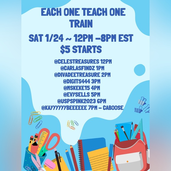 Tops - Each One Teach One Train ~ Saturday 1/24 $5 Starts 8 Hosts